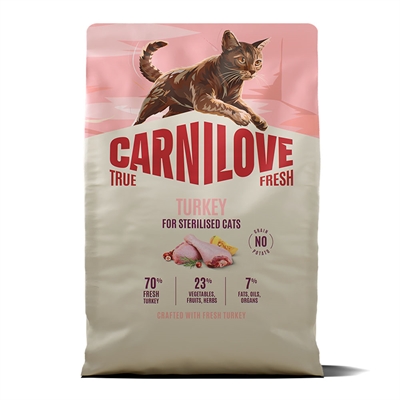 Carnilove True Fresh Kattefoder Til Steriliserede med Kalkun 2 Kg